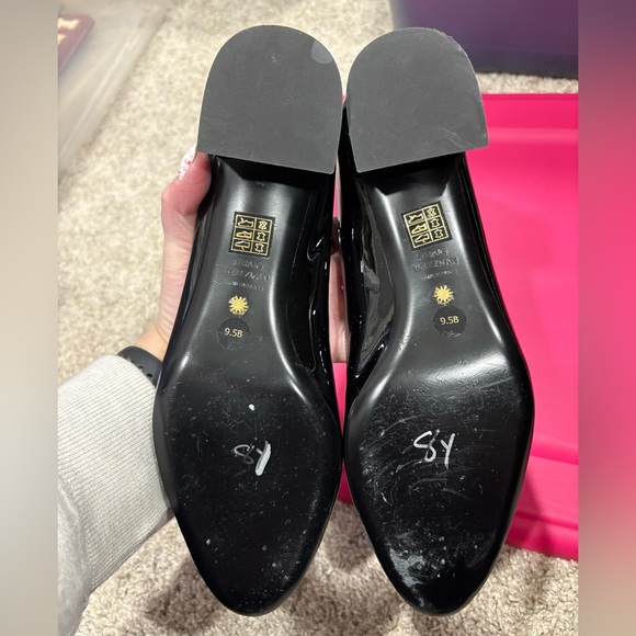 Stuart Weitzman Women's Vivienne 35 Pump Black Patent Leather Heel Size 9.5 - Picture 6 of 9